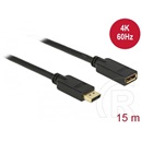 Delock DisplayPort 1.2 4K hosszabbító kábel 15 m (fekete)