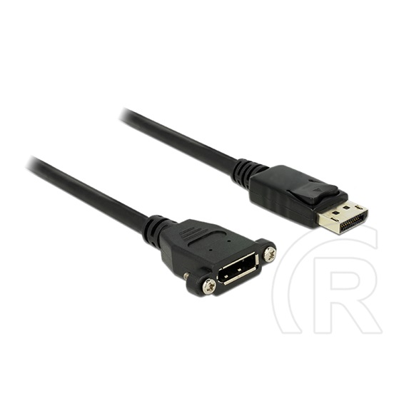 Delock DisplayPort panelrögzítős hosszabbító kábel (1.2, 4K, 1 m, fekete)