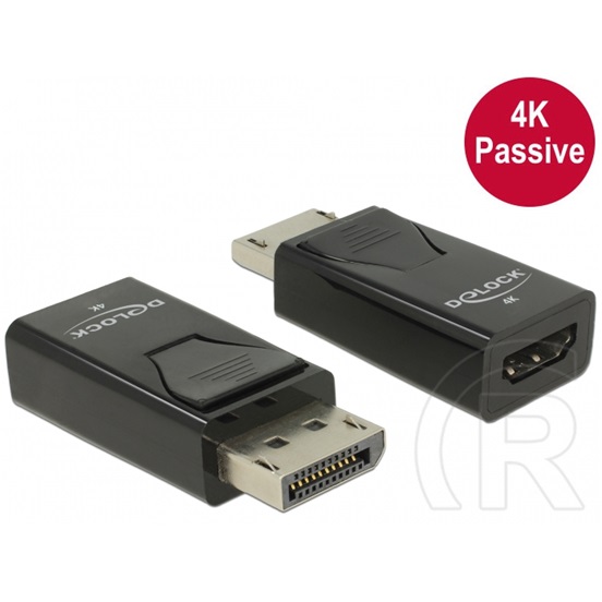 Delock DisplayPort 1.2 > HDMI adapter (passzív, DisplayPort dugó / HDMI-A hüvely, 3840 x 2160 @ 30 Hz, fekete)