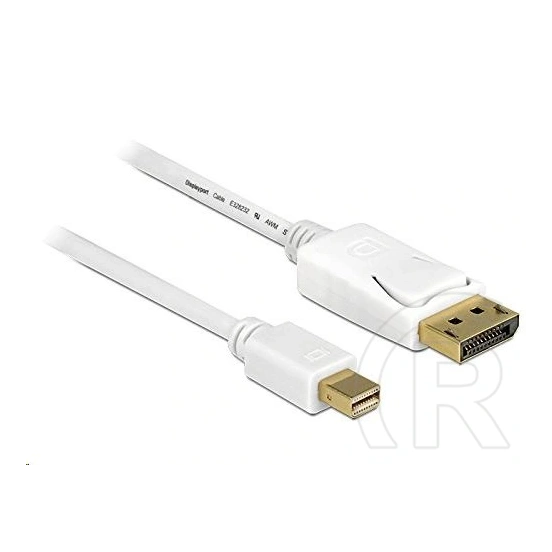 Delock Displayport mini -> Displayport M/M videó jelkábel (5 m, fehér, aranyozott csatlakozó)