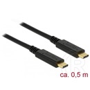 Delock E-Marker USB 3.1 kábel (C-C, 0, 5 m, fekete)