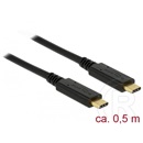 Delock E-Marker USB 3.1 Gen 2 kábel (C dugó / C dugó, 0,5 m, fekete)