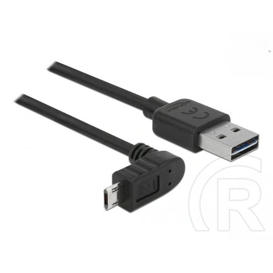 Delock Easy-USB A -> Easy-USB micro-B M/M adatkábel (2 m, egyenes/90°, fekete)