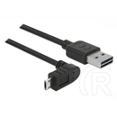 Delock Easy-USB adatkábel (USB A - micro-B, 1 m, fekete, egyenes/90°)