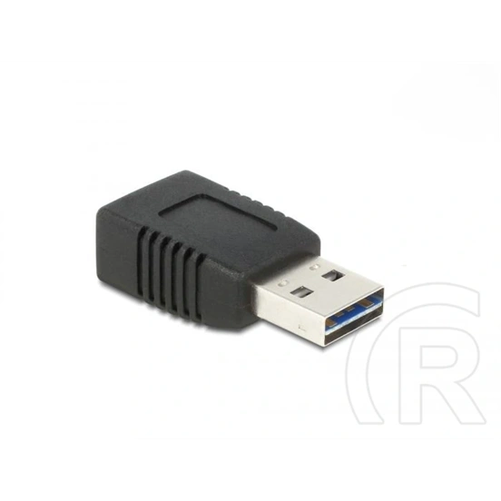 Delock Easy USB-A adapter (USB-A M->F, USB 2.0, fekete)