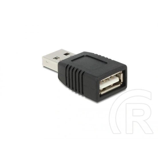 Delock Easy USB-A adapter (USB-A M->F, USB 2.0, fekete)