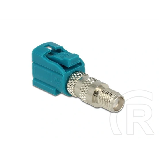 Delock FAKRA Z -> SMA M/M adapter (50 Ohm, sárgaréz nikkelbevonattal, 34,3 x 9,4 x 13,6 mm)