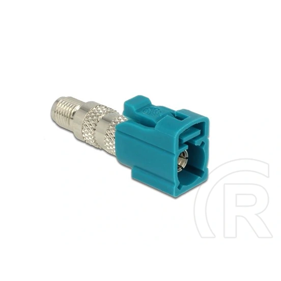 Delock FAKRA Z -> SMA M/M adapter (50 Ohm, sárgaréz nikkelbevonattal, 34,3 x 9,4 x 13,6 mm)