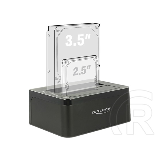 Delock HDD dokkoló dual (2,5" / 3,5", SATA3, USB 3.0)