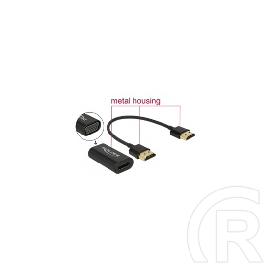 Delock HDMI-A (M) - (M) kábel + HDMI (F) - VGA (F) csatlakozóhüvely