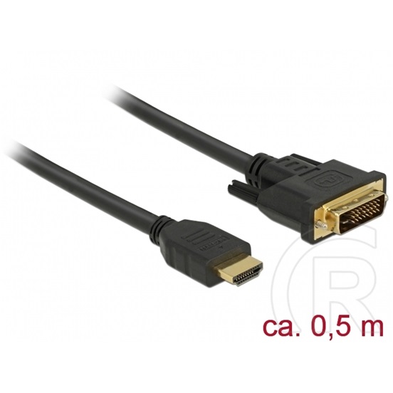 Delock HDMI - DVI 24+1 kétirányú kábel 0,5m
