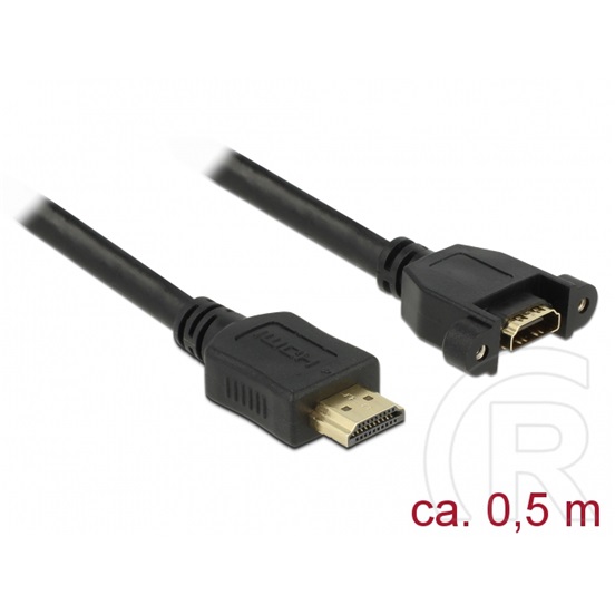 Delock HDMI - HDMI 4K panelrögzítős kábel 0,5 m