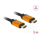 Delock HDMI 2.1 összekötő kábel (HDMI-A 19 pin / HDMI-A 19 pin, 3 m, 48 Gbps, 8K@60Hz, fekete)