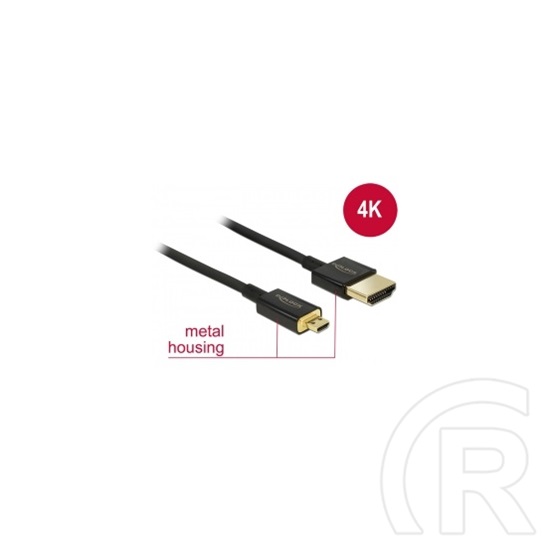 Delock HDMI with Ethernet 3D 4K kábel A - Micro-D 1 m