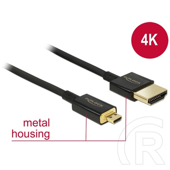 Delock HDMI with Ethernet 4K kábel A - Micro-D 0,5 m