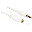 Delock Jack stereo 3,5 mm M/F audio kábel hosszabbító (0,5 m, aranyozott csatlakozó, fehér)