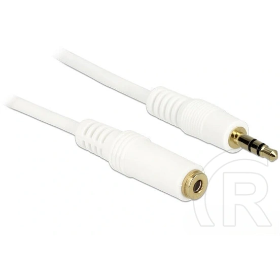 Delock Jack stereo 3,5 mm M/F audio kábel hosszabbító (0,5 m, aranyozott csatlakozó, fehér)