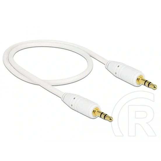 Delock Jack stereo 3,5 mm M/M audio kábel (0,5 m, fehér, aranyozott csatlakozó)