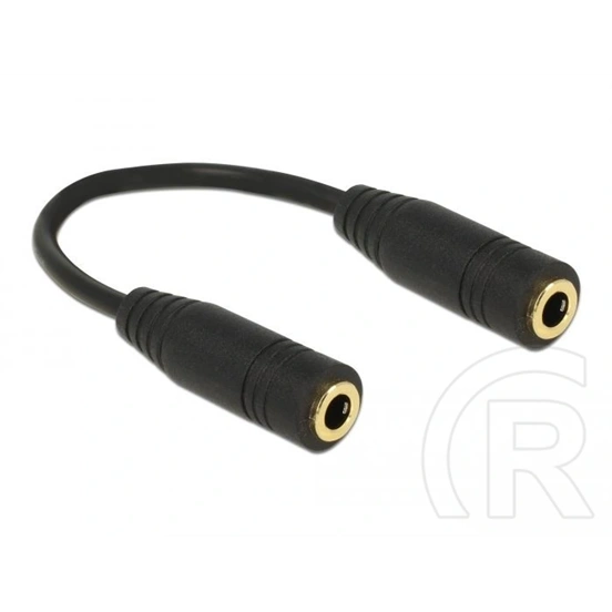 Delock Jack sztereó adapter kábel (3,5 mm jack 4 érintkezős F/F, 13 cm, aranyozott csatlakozó, fekete)