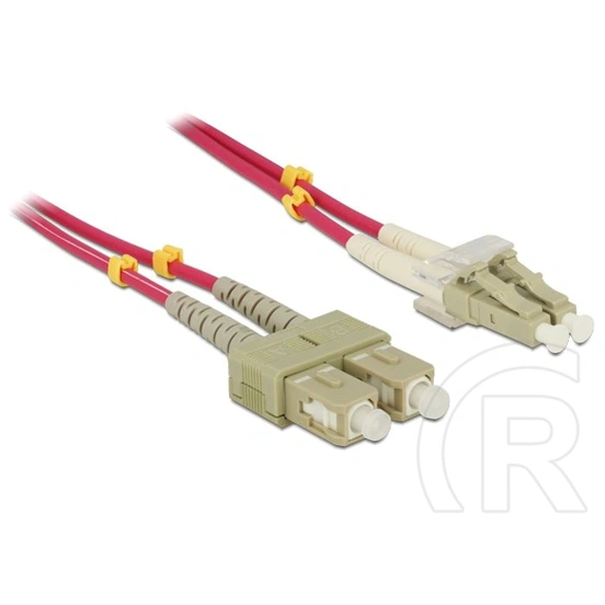 Delock LC Duplex - SC Duplex M/M adatkábel (2 m, piros, Multimode OM4)