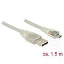 Delock Micro-USB kábel 1,5m (áttetsző)