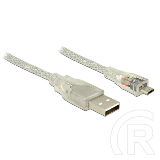 Delock USB 2.0 kábel (A dugó / micro-B dugó, 2 m, áttetsző)