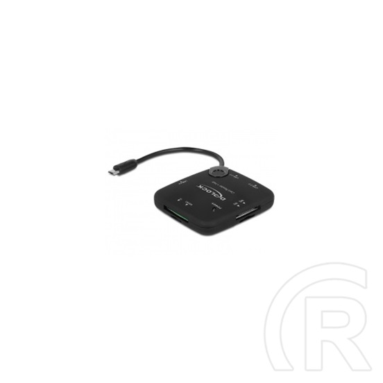 Delock MicroUSB OTG kártyaolvasó + 3 port USB HUB