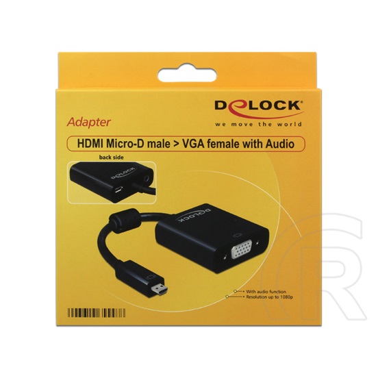 Delock Mikro HDMI apa - D-sub anya adapter audióval