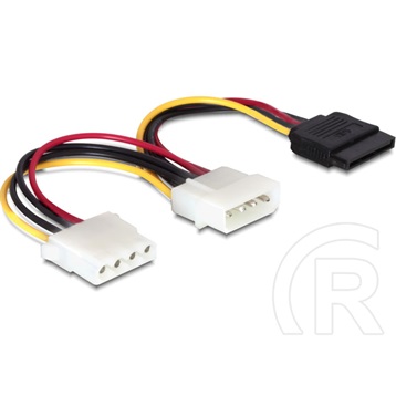 Delock Molex (M) - Molex (F) + SATA (F) tápátalakító kábel (16 cm)