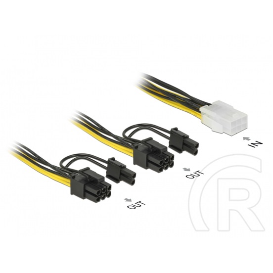 Delock PCIe 6 pin - 2x8 pin (0,15 m)
