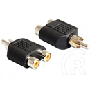 Delock RCA adapter (1 db RCA - 2 db RCA, M/F, fekete)