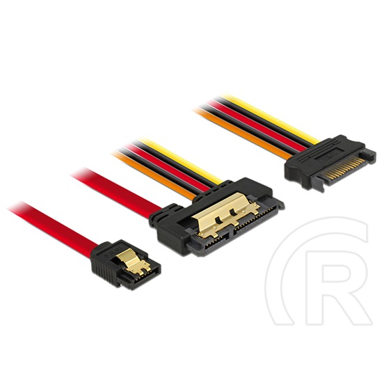 Delock SATA3 7 pin + 15 pin - SATA3 22 pin kábel 30 cm