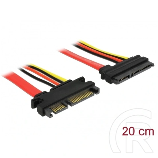 Delock SATA 22 pin M/F adatkábel-hosszabbító (0,2 m, piros)