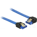 Delock SATA 3 F/F adatkábel (0,7 m, kék, egyenes és 90° bal csatlakozó, 6 Gb/s)