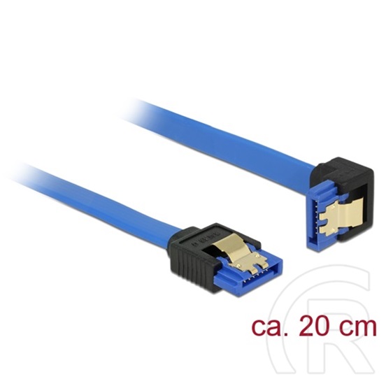 Delock SATA 6Gbps egyenes-lefelé ívelt kábel 20 cm (kék)