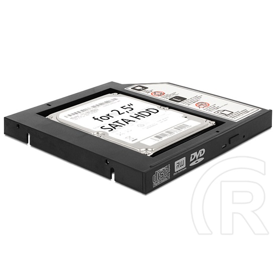 Delock SATA HDD/SSD keret notebook optikai meghajtó helyére (12,7 mm)