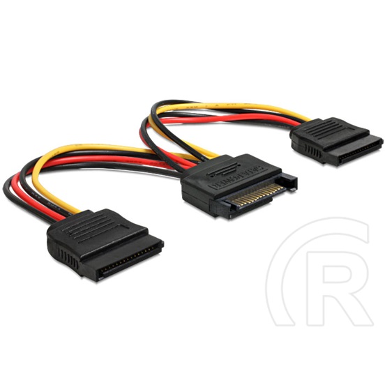 Delock SATA (M) - 2 x SATA (F) tápátalakító kábel (15 cm)