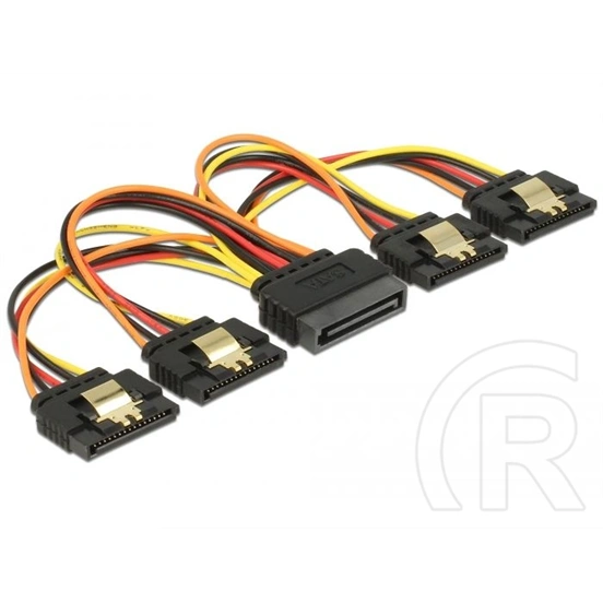 Delock SATA Power tápkábel (1 x 15 pin SATA bemenet - 4 x 15 pin SATA kimenet, 15 cm, 22 AWG)