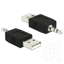 Delock USB-A 2.0 -> 3.5mm jack sztereó adapter kábel (3.5mm jack 3pin, USB-A 2.0 M/M, iPod kompatibilis, fekete)