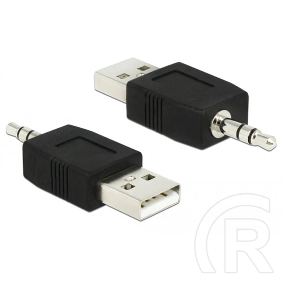Delock USB-A 2.0 -> 3.5mm jack sztereó adapter kábel (3.5mm jack 3pin, USB-A 2.0 M/M, iPod kompatibilis, fekete)