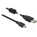 Delock USB-A 2.0 -> USB-B 2.0 mini M/M adatkábel (1 m, fekete)