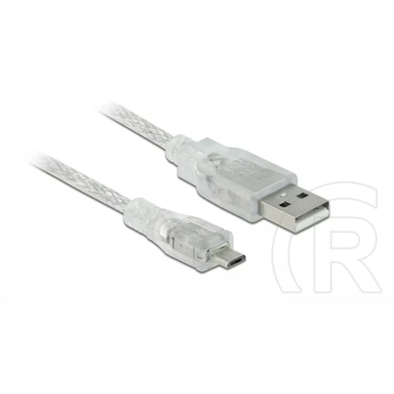 Delock USB-A 2.0 - micro USB-B 2.0 adatkábel (3 m, átlátszó)