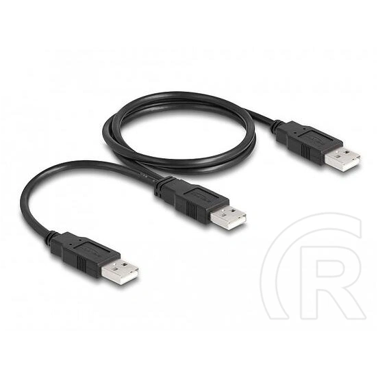 Delock USB-A 2.0 Y adatkábel (2x USB-A 2.0 M, 0,7 m, fekete)