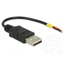 Delock USB-A 2.0 tápkábel (1 x USB-A 2.0 dugó - 2 nyitott vezeték, VCC, GND, 10 cm, fekete)