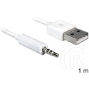 Delock USB-A > 3,5 mm jack 4 pin átalakító kábel 1 m (fehér)