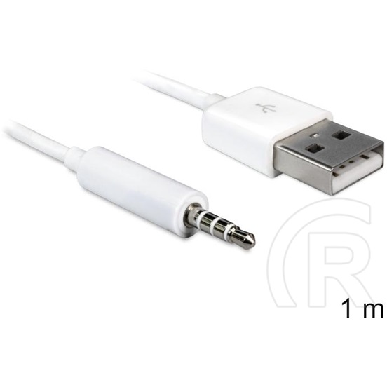 Delock USB-A > 3,5 mm jack 4 pin átalakító kábel 1 m (fehér)