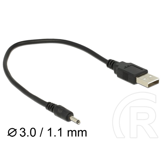 Delock USB-A Plug Power - DC 3,0 x 1,1 mm kábel 27 cm
