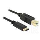 Delock USB 2.0 kábel (B dugó / C dugó, 2 m, fekete)