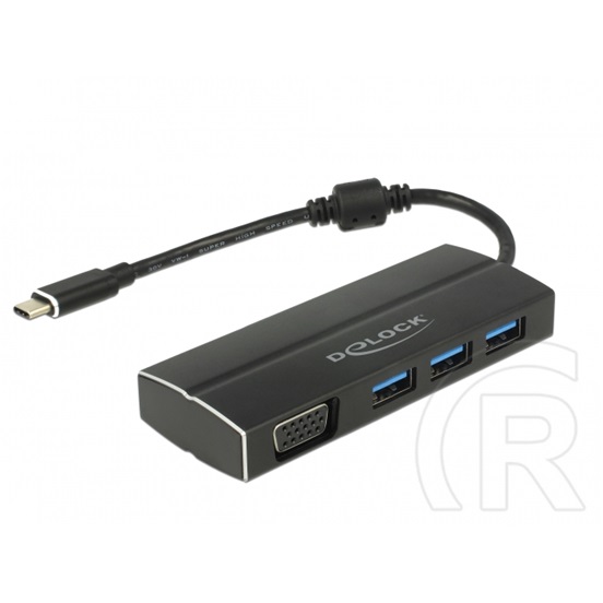 Delock USB-C - 3 x USB-A 3.0 + VGA adapter