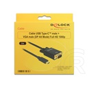 Delock USB-C - VGA (M) kábel (2 m, fekete)